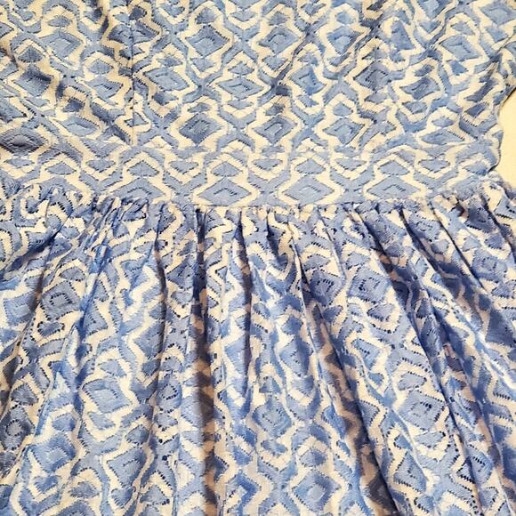 Altard State Dress Blue White Crossed Back sz M Cottagecore Coquette Dollette - Picture 2 of 12